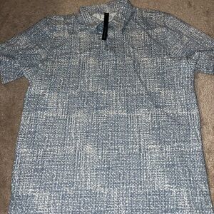 Lululemon Athletica Blue and White Polo Shirt
